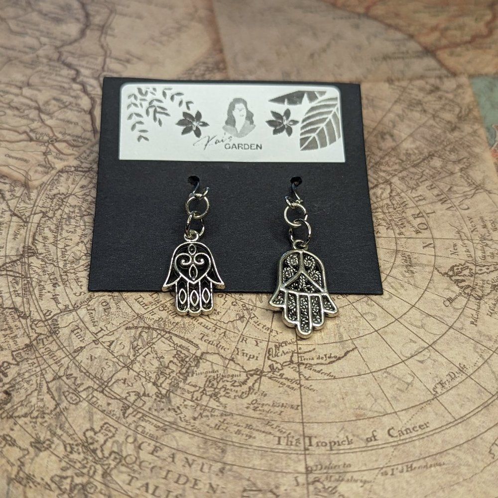 Handcrafted Hamsa Dangle Earrings